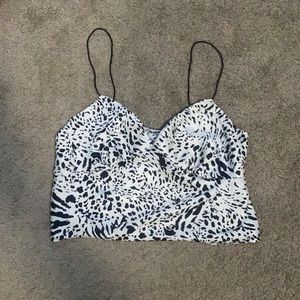 TIMING LA animal print slip crop top (size S)